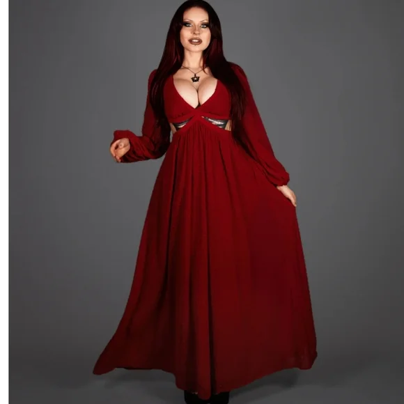 Lively Ghosts Red Sorcerouge Maxi Dress - Picture 1 of 5